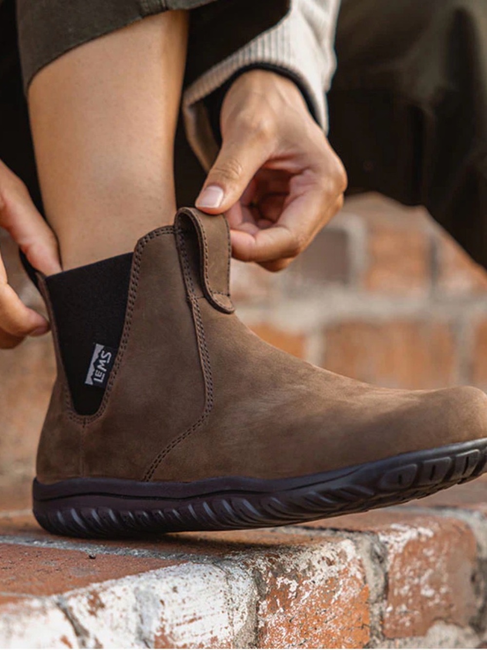 LEMS Women's Brown Espresso Chelsea Boots Waterproof